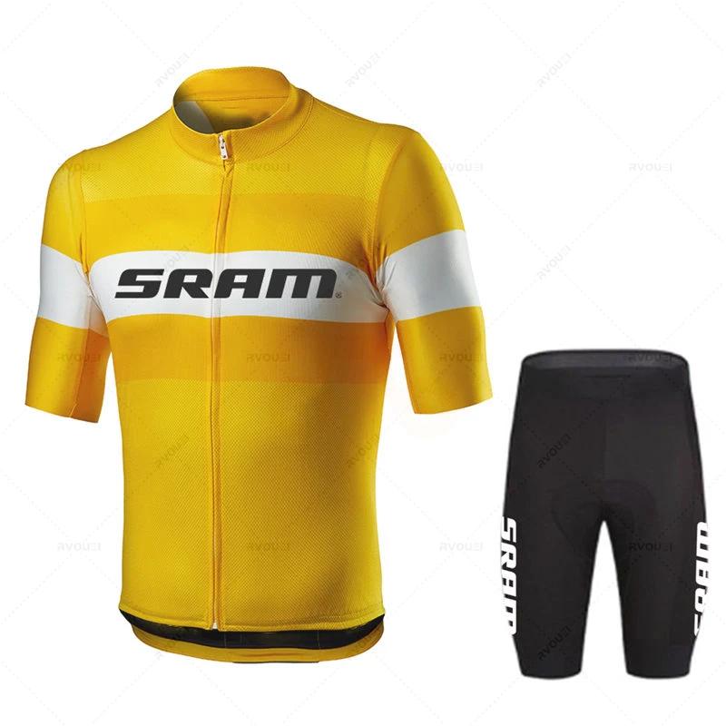 Sram Pro Cycling Clothing for Men, Road Bike Wear, Racing Clothes, Quick Dry, Bicycle Jersey Set, New
