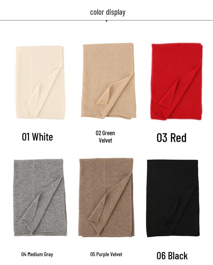 New Solid Color Cashmere Knit Scarf - Fashionable Winter Shawl for Couples