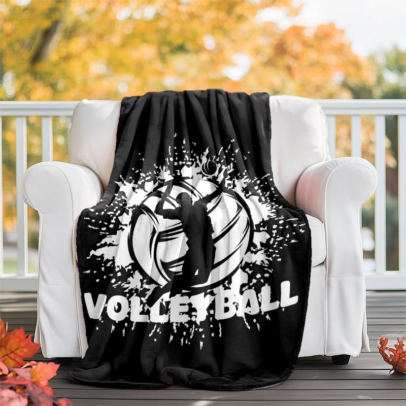 Volleyball Theme Printed Blanket - Perfect for Couch, Bed, Travel & Outdoor Use | Machine Washable, Cozy & Durable.