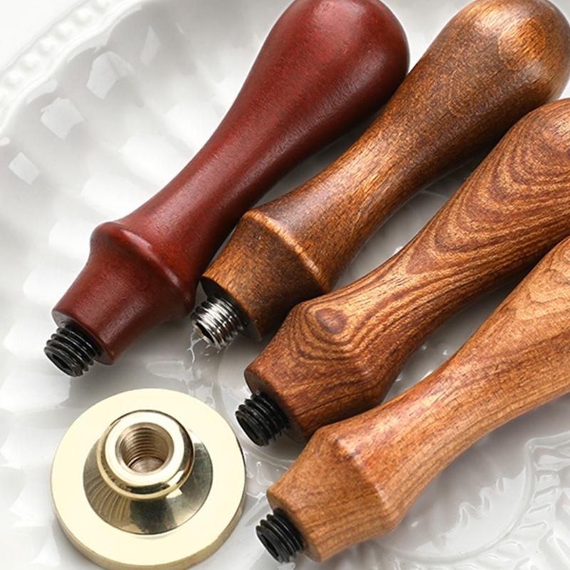 Drewniany uchwyt do stempla z pieczęcią woskową, prosty w montażu, do stempla do pieczętowania woskiem