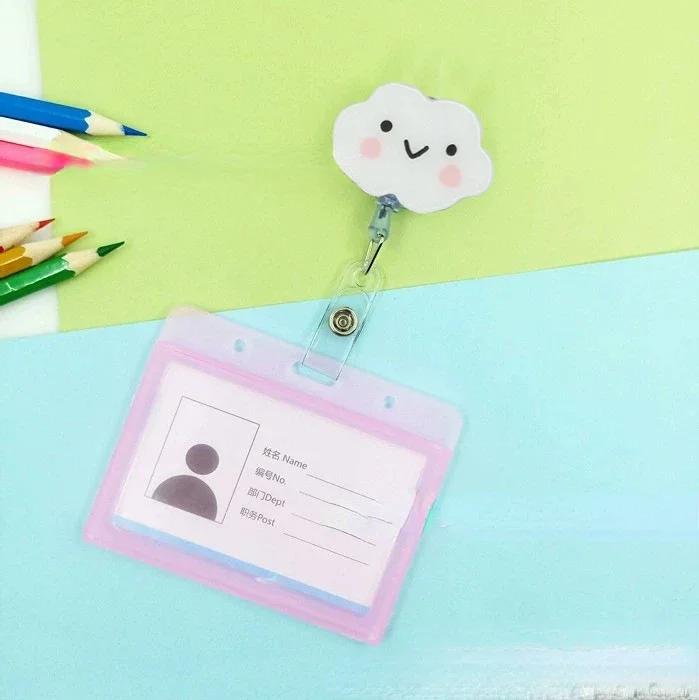 transparent Plastic Doctor Nurse ID Card Sleeve Badge Card Cover Retractable Badge Card Holder cover Protector