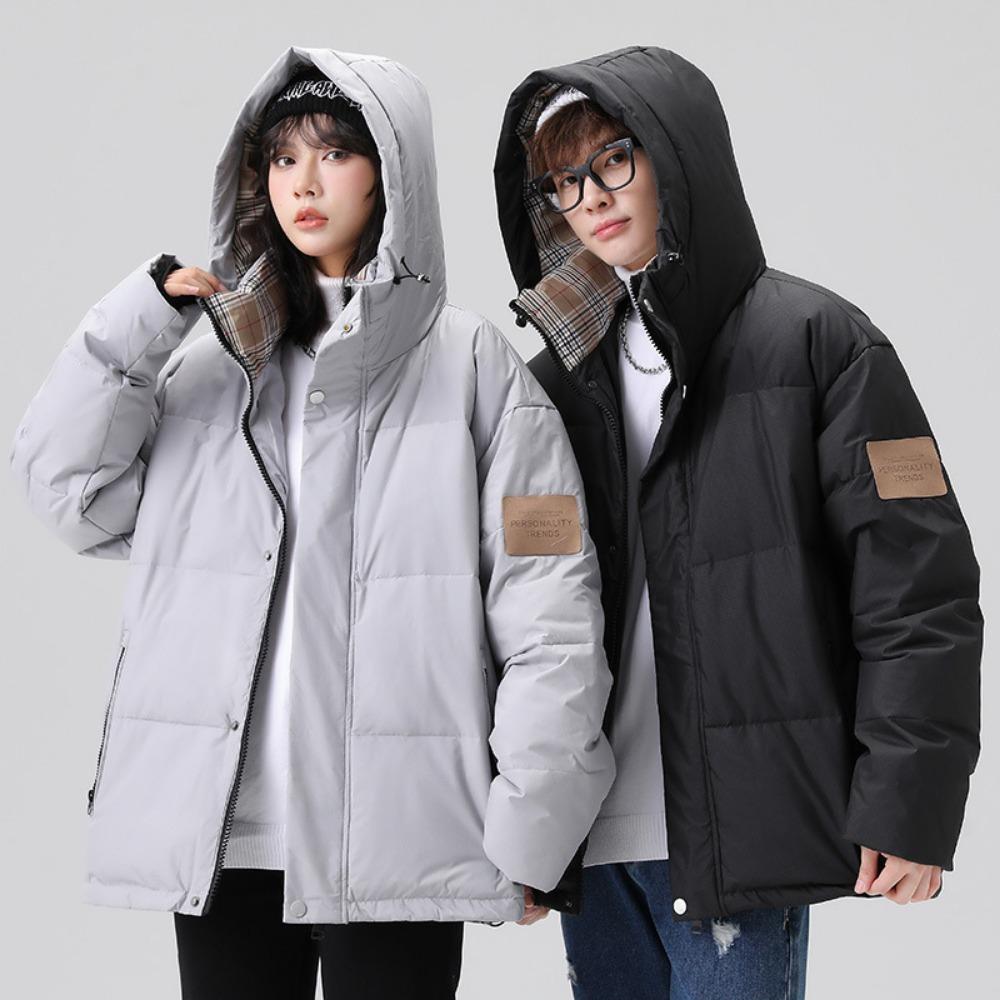 Autumn and winter trend men's and women's same style couple warm thickened bread clothes men's trendy brand hooded jacket
