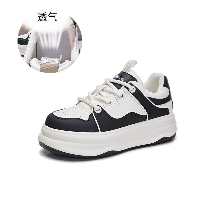 

Leather white shoes women s 2025 spring women s platform sports board shoes women s fashion casual women s shoes versatile shoes children 40
