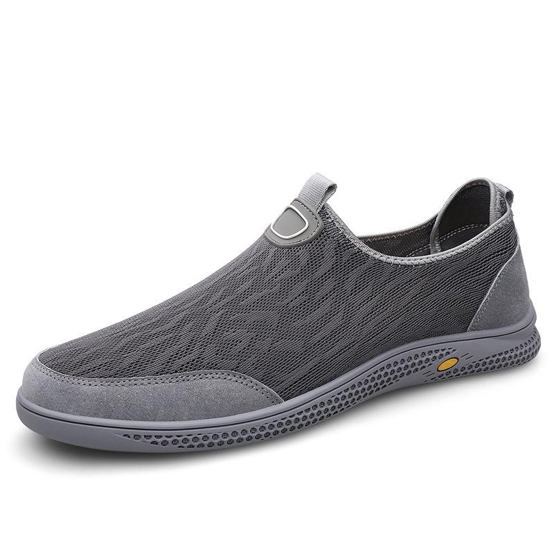 Men's shoes, mesh shoes, breathable one-pedal, lazy shoes, hole shoes, fly-woven mesh shoes, men's soft-soled leisure sports