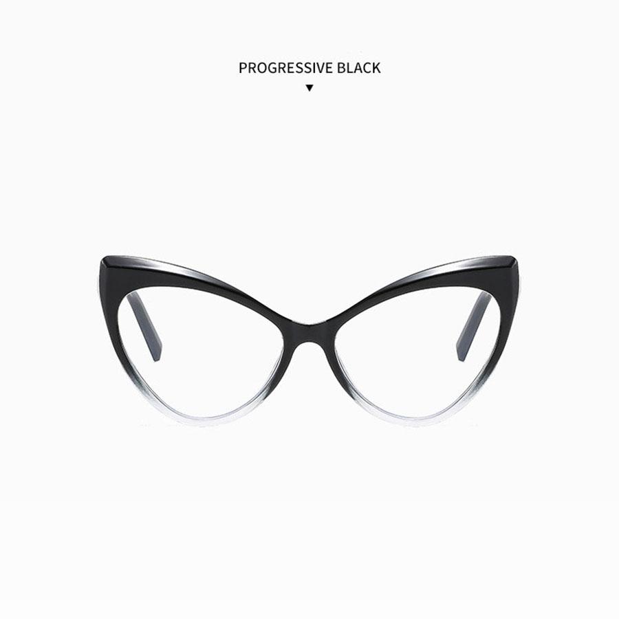 Dreieckiges Cat-Eye-Brillengestell mit großem Rahmen