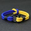 Stylish Knot Mens Ukraine Bracelet Blue Yellow Rope Braclet Stainless Steel Horseshoe Clasp Ukrainian Flag Color Braslet Homme