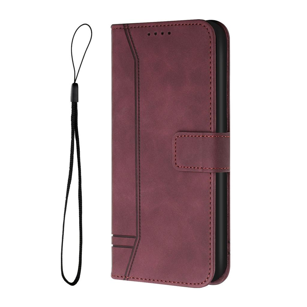 

Galaxy S8 For Leather Magnetic Closure Mobile Phone Case Flip Wallet вино красного