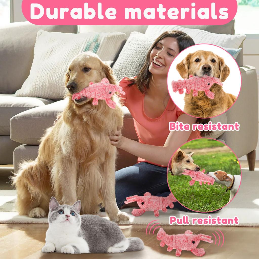 1/2/3Pcs Pet Toys Plush Lobster Interactive Cat Dog Toy USB Charging Jumping Simulation Lobster Teasing Cat Dog Toy Pet Supplies