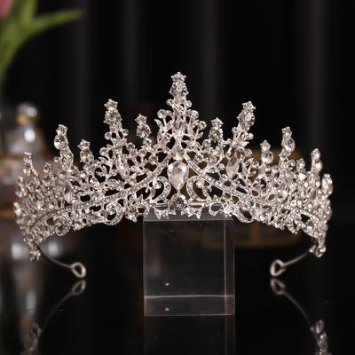 Silver Luxury Hair Accessory Crystal Rhinestone Crown Tiaras Headband Bride Headdress Wedding Hair Jewelry Headpeice For Women