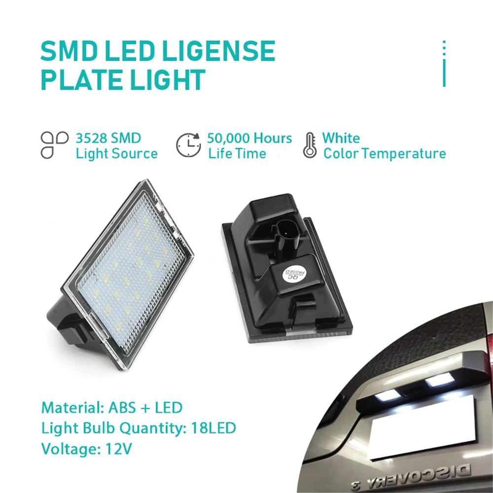 2Pcs LED License Plate Lights - Plug-and-Play For Land Rover Range Rover Sport Discovery 3 4 Freelander 2 License Plate Lights 2