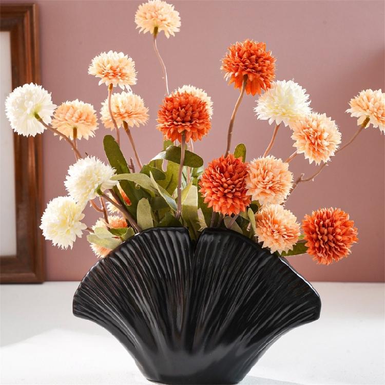 Modern Resin Art Flower Vases Coastal Clam Shell Shape Decorative Vases for Aesthetic Living Room Centerpieces Decors