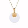 Ancient Style Influencer Live Stream Necklace: Gold-Plated Peace Buckle with Imitation Hetian Jade - Perfect Retro Gift for Mom
