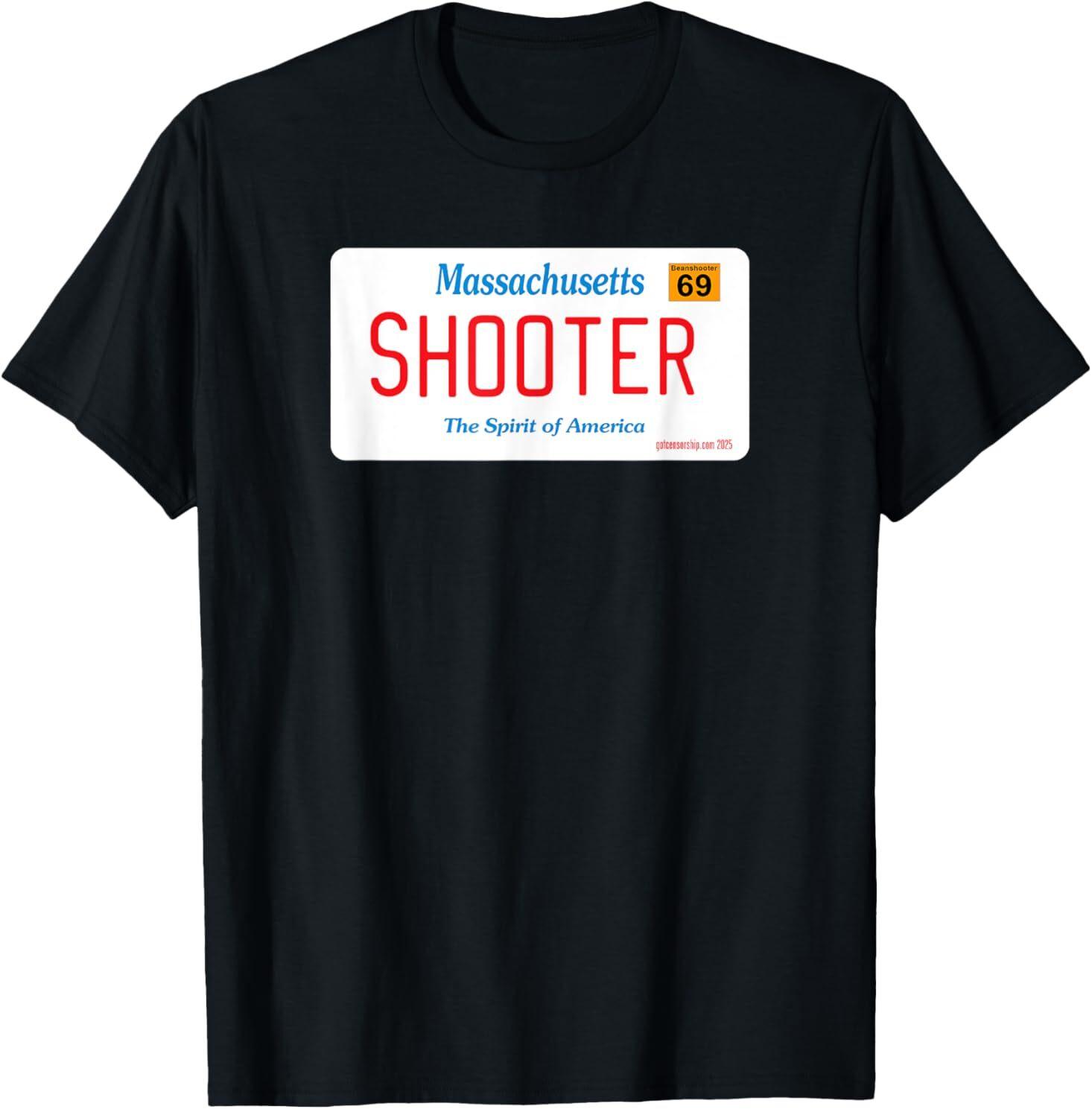 Beanshooter Shooter License Plate Massachusetts) T-Shirt S