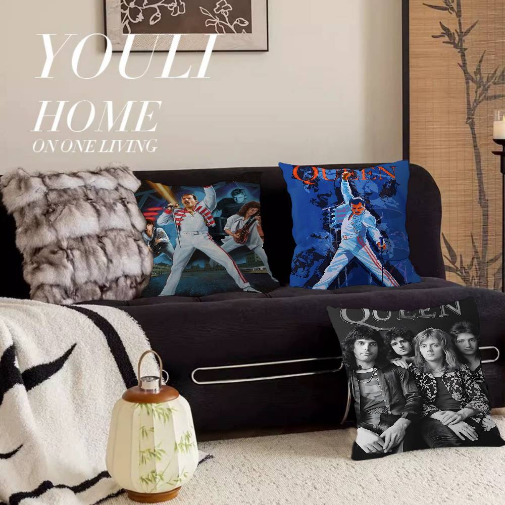 Classic Band Queen F-Freddie Mercury Personalized picture text home decorative pillows Household Gifts 45x45cm