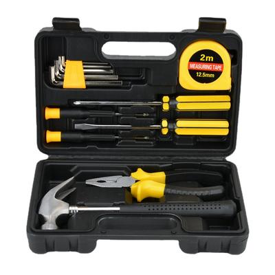 13pcs Tool Set Household Hardware Hand Tool Set Auto Repair Set Tool Box Key Wrench Hammer Tape Measure Wrench Plier Set Woodworking Tools