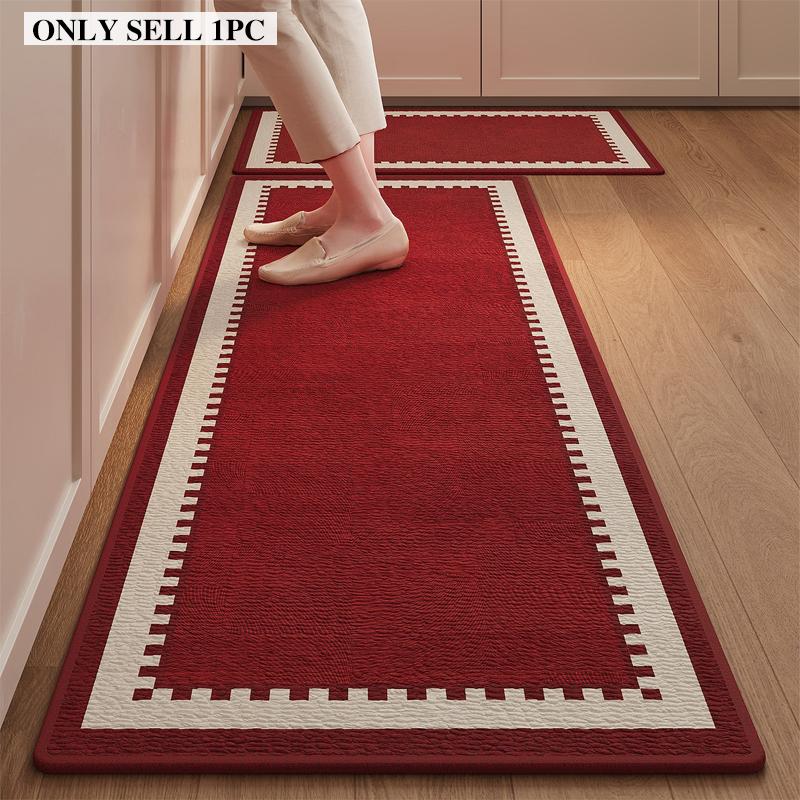 Kitchen Rug Anti-slip Stain-resistant Wear-resistant Foot Mats Solid Color Carpet Long Size Rugs Home Decor Alfombra De Cocina