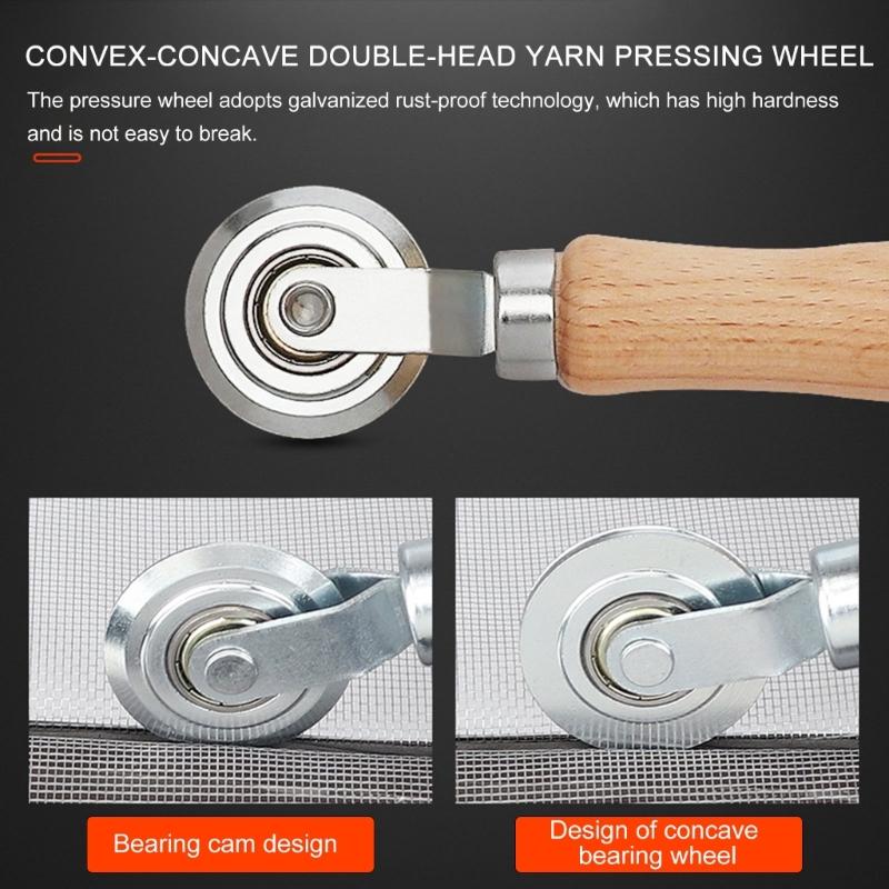 Screen Spline Tool Spline Roller Screen Repair Tool with Remove Hook Professional Rolling Tool  for Window Easy To Use