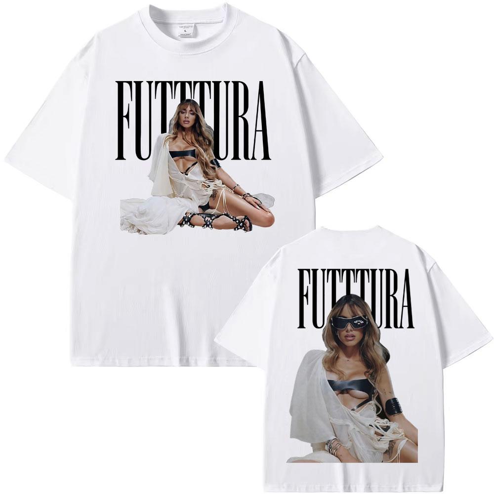 Tini Stoessel's Future Album Tour Graphic T-shirt: Fashion Hip-hop 2025 Summer Print 100% Pure Cotton Loose Casual T-shirt