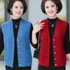 Damen Strick-Cardigan mit V-Ausschnitt für Frühling/Herbst, Mama-Stil, einfarbig, eleganter Strickweste