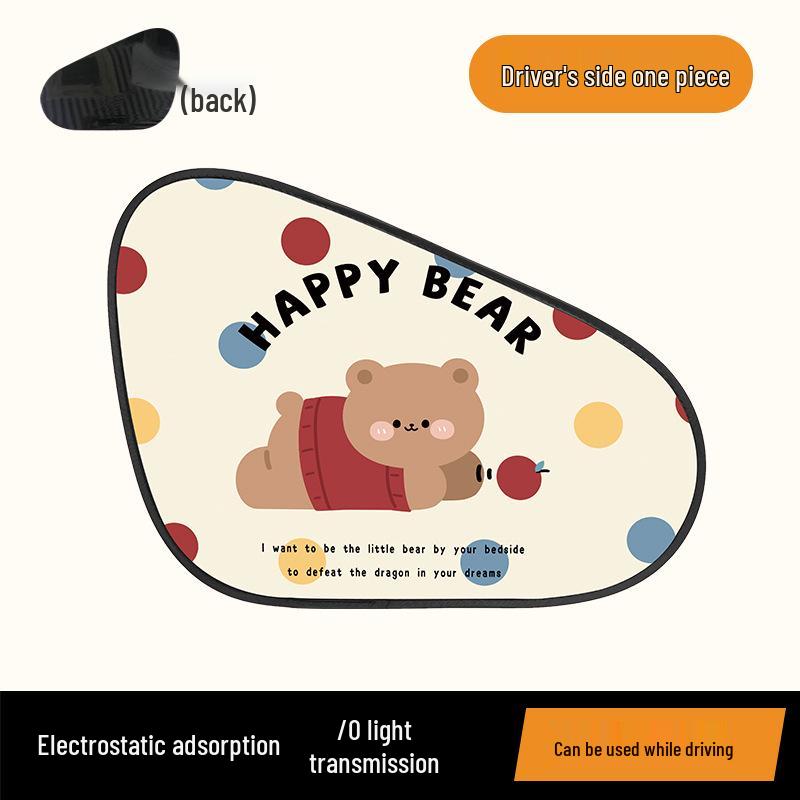 Elektrostatische Auto Zonnescherm - Schattig Beer Ontwerp voor Baby Warmtebescherming & Isolatie