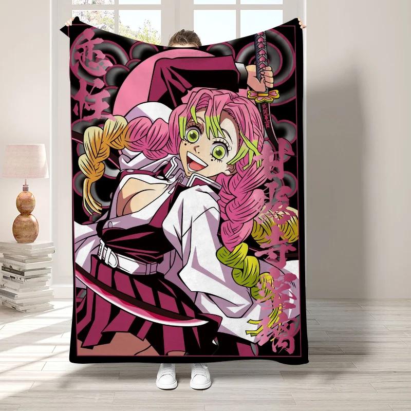 D-Demon Slayer Cute Throw Blanket for Living Room Decorative Bed Blankets Sofa Summer Boho Home Decor Bedroom Decoration Fleece