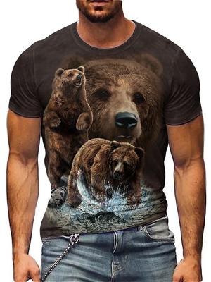 T-shirt with Male Bear Pattern