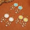 [Pair of Angelic Earrings] Vintage-Inspired Angelic Earrings with Sparkling Rhinestones, Star & Heart Charms - Zinc Alloy, Perfect for Women's Date Ni