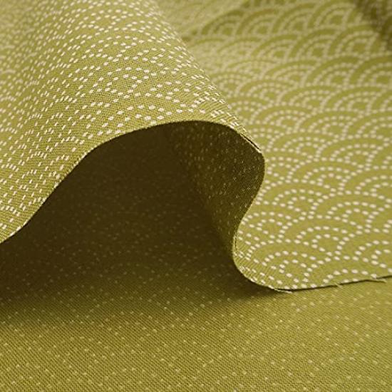 Lana cruda cortada Seigaiha japonés hecho en corte aproximadamente 110cm x tela azul marino, patrón, (patrón de onda), Algodón estilo japonés, Japón, tela, 88222,