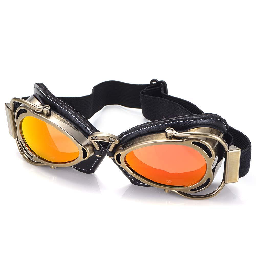Windproof Motorcycle Goggles & Pilot Hat with Harley Prince Retro Helmet