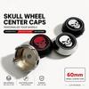 4pcs Skull Logo Emblem Car Wheel Center Caps 60MM Clips 56MM Wheels Hub High Cap Rim Hubcaps Dust Cover Replacement Accessories