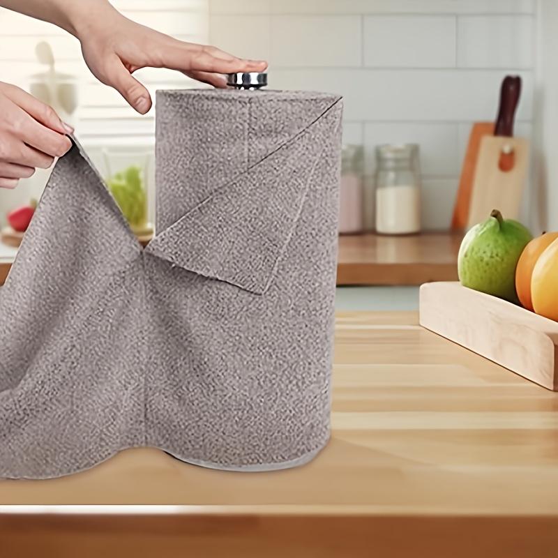 high quality50 Pack Washable Reusable Cleaning Cloths Microfiber Towel Tear Away Cleaning Towels Roll 12×12 Absorbent Rags Drying Dishcloths For