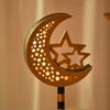 Eid Mubarak Mond Stern Lampe Holz Ornament 2025 Ramadan Kareem Heim Tisch Dekoration LED Licht Laterne Islamische Muslimische Party Geschenk