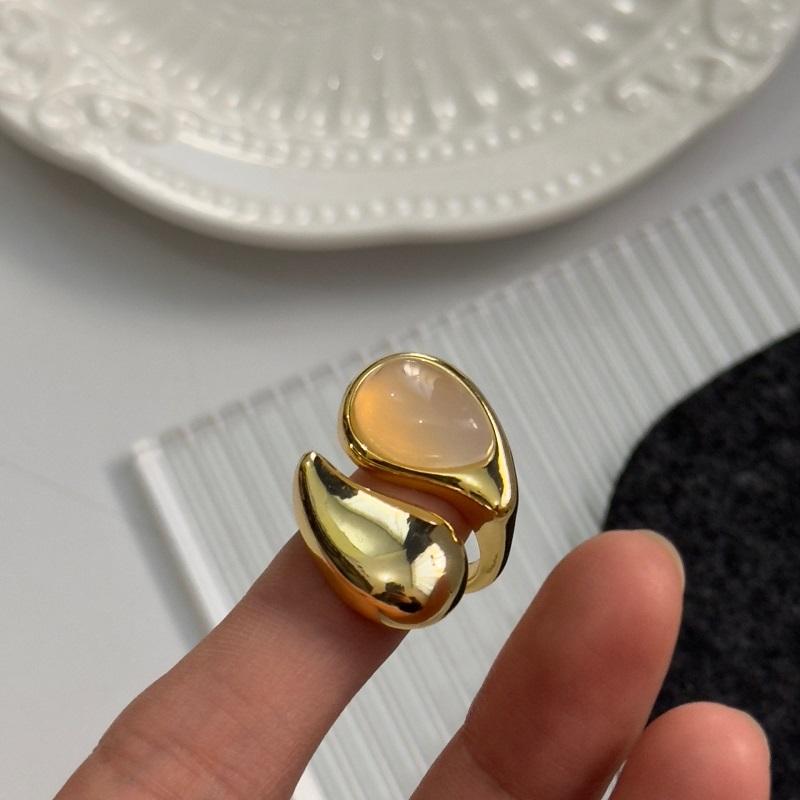 Exaggerated Irregular Water Drop Open Rings for Women Men Minimalist Transparent Crystal Chunky Finger Ring Jewelry Gifts