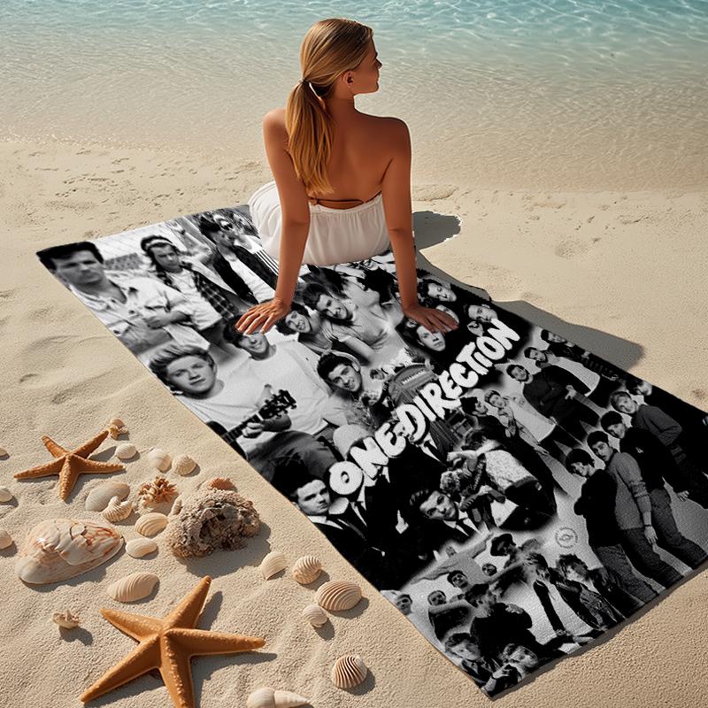 proof beach towel with a One Direction2 pattern - soft,absorbent,quick-drying,machine washable - perfect for swimming,camping,bathing