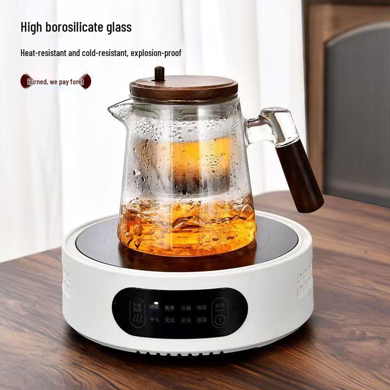 Hanyou Walnut Glass Press Teapot