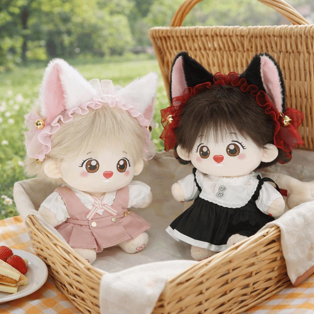 Cute Cartoon Cute Animal Ear Cotton Doll Headwear Hairband Maid Style Cat Ears Hairband Dress Up Doll 20cm Doll