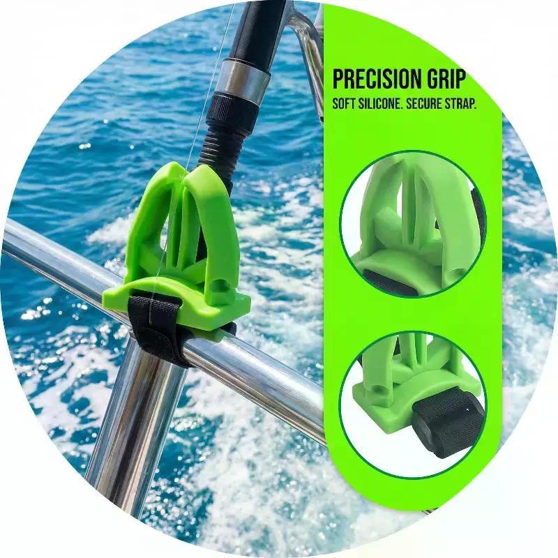 1/2Pcs Portable Silicone Fishing Rod Holder For Various Fishing Pole Fastener Binding Clip Tight Fishing Accessories