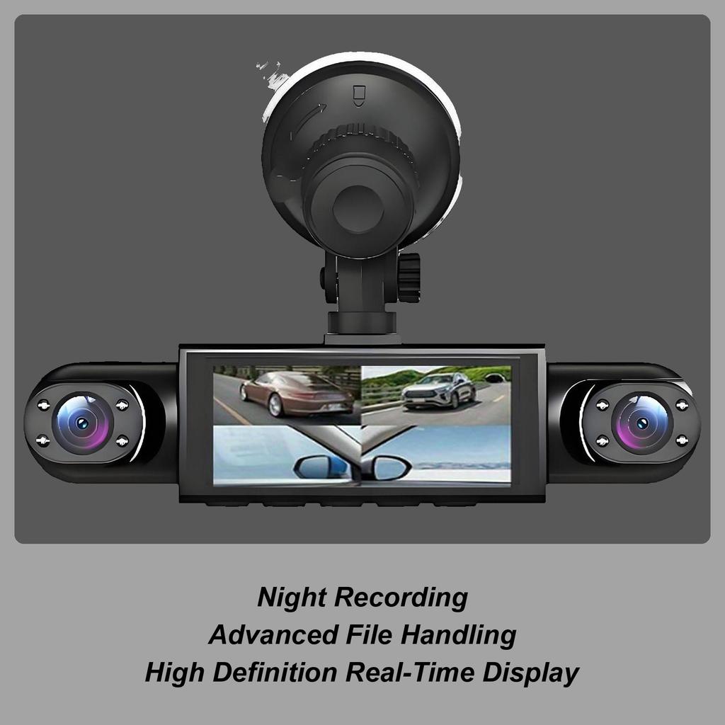 Dash Cam For Car 4 Channel Dash Camera Front Rear Left Right Recorder 1080P High Definition With 32G Card Reversing Image