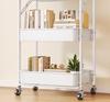 Folding Movable Storage Trolley Rack for Living Room and Snacks