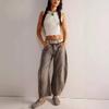 Wide Leg Loose Jeans,Women's Mid-Low Waist Washed Jeans