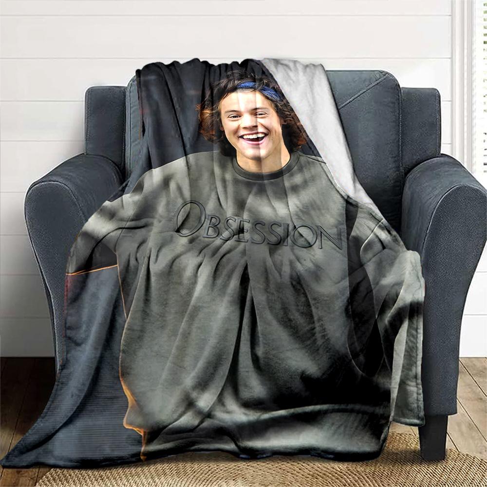 Obsession Streetwear Style Flannel Blanket Super Soft Warm Cozy Blanket for Sofa Bed Office Travel All‑Season Home Decor Gift