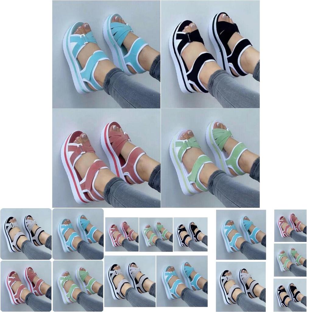 Fashionable And Comfortable Women's Sandals With Thick Sole And Cross Straps
