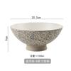 Round Rough Pottery Lamian Noodles Bowl Japanese Style Retro Household Bamboo Hat Bowl Ceramic Anti Scalding Bowl Tableware