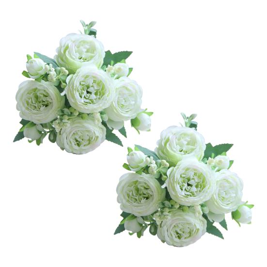 

2 шт. искусственный пион с зелеными листьями 5 вилок реалистичный искусственный шелковый цветок для дома, офиса, вечеринки, помещения, улицы искусственный цветок цветочное украшение