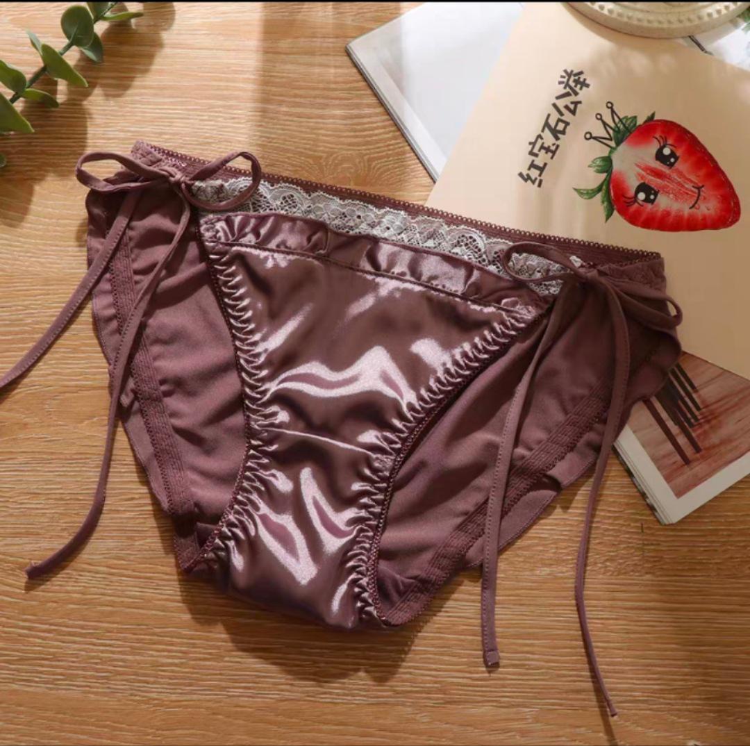 

2022 Нові Сексуальні Трусики Великого Розміру на Шнурівці з Низькою Посадкою - Милий Трикутний Стиль з Бандажем для Жінок та Підлітків M for 43-50 kg кавовий