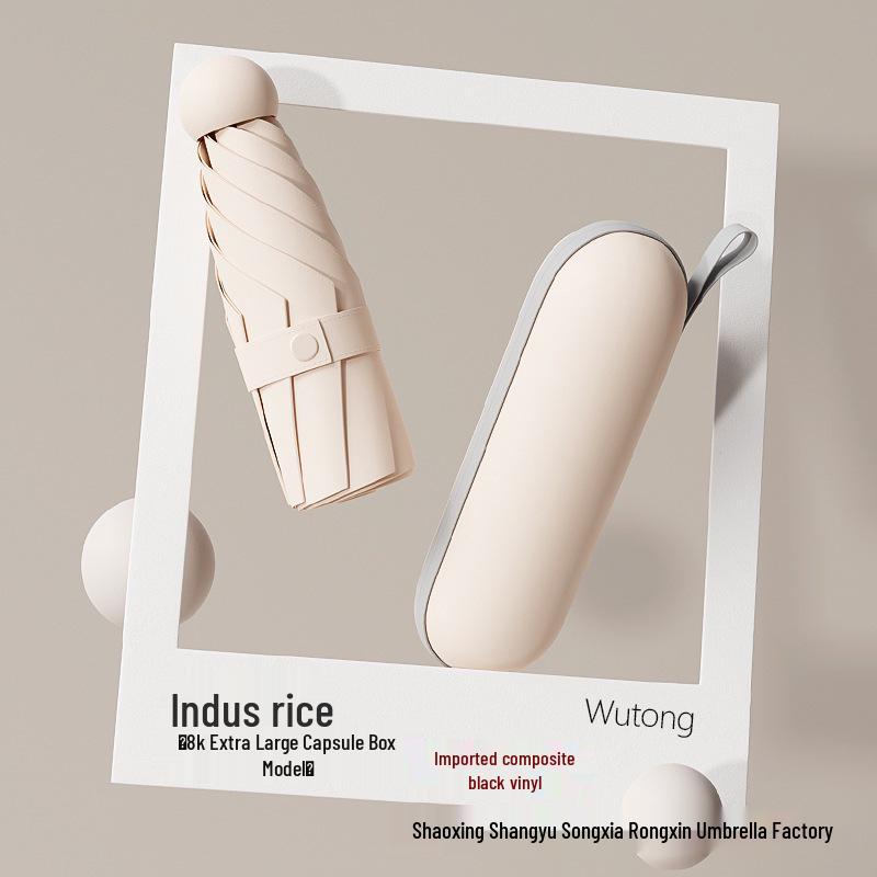 Compact Five-Fold Umbrella: Portable Pocket Sunshade & Rain Parasol for Women, Anti-UV Sunscreen Protection.