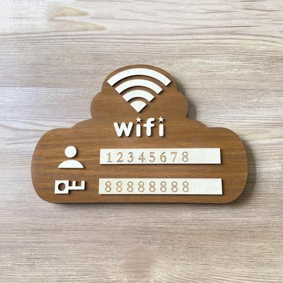 Wifi-skylt Träväggsklistermärken Med Markörpenna Omskrivbar Handskrift Konto Och Lösenord Återanvändbar För Offentlig Affärsskyltning