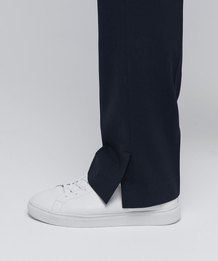 MUSINSA STANDARD Semi-Wide Slit Hidden Banding Slacks [Navy]
