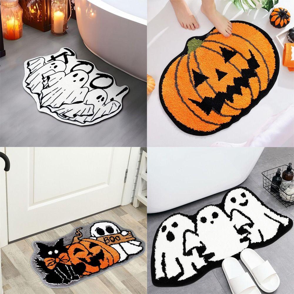 

Imitation Cashmere Bathroom Mat Anti-slip Entrance Rug New Door Mat Halloween B