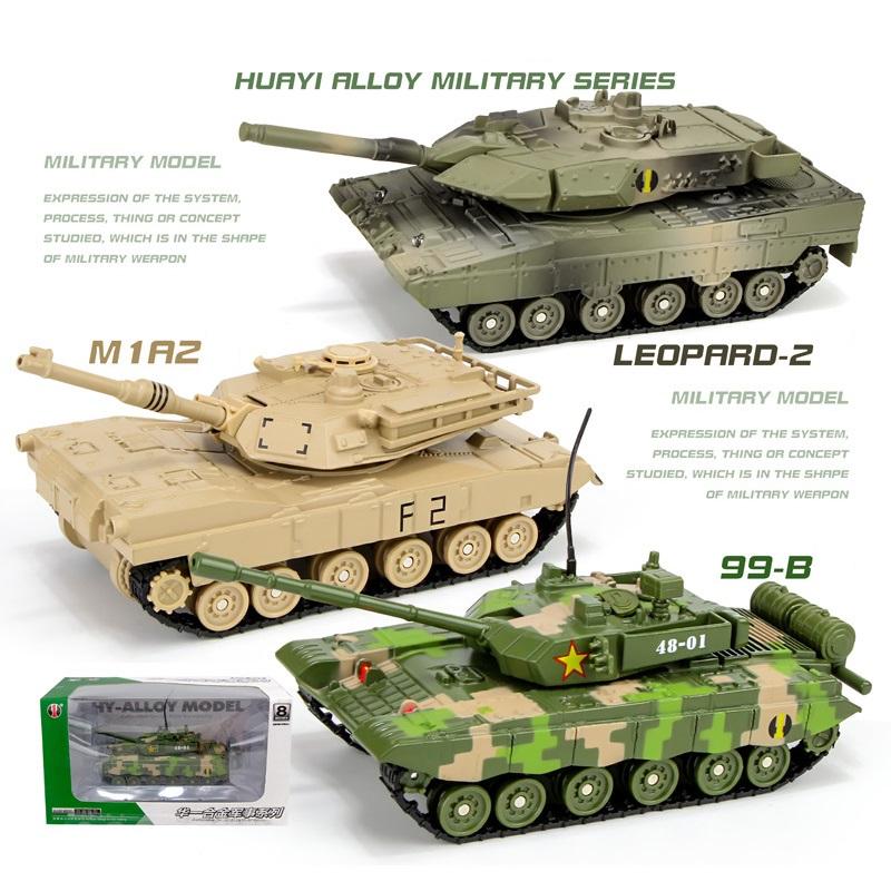 Main Battle Tank Germany Leopard 2 American M1A2 Abrams Chinese Type 99B Diecasts & Toy Vehicles Sounds & Light 1:48 Alloy Military Model